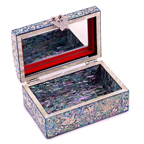 해RedBox Crane & Pine Cloud Pattern Border 1-Tier Jewelry Box (Black) Medium - Oh Myung - Ho