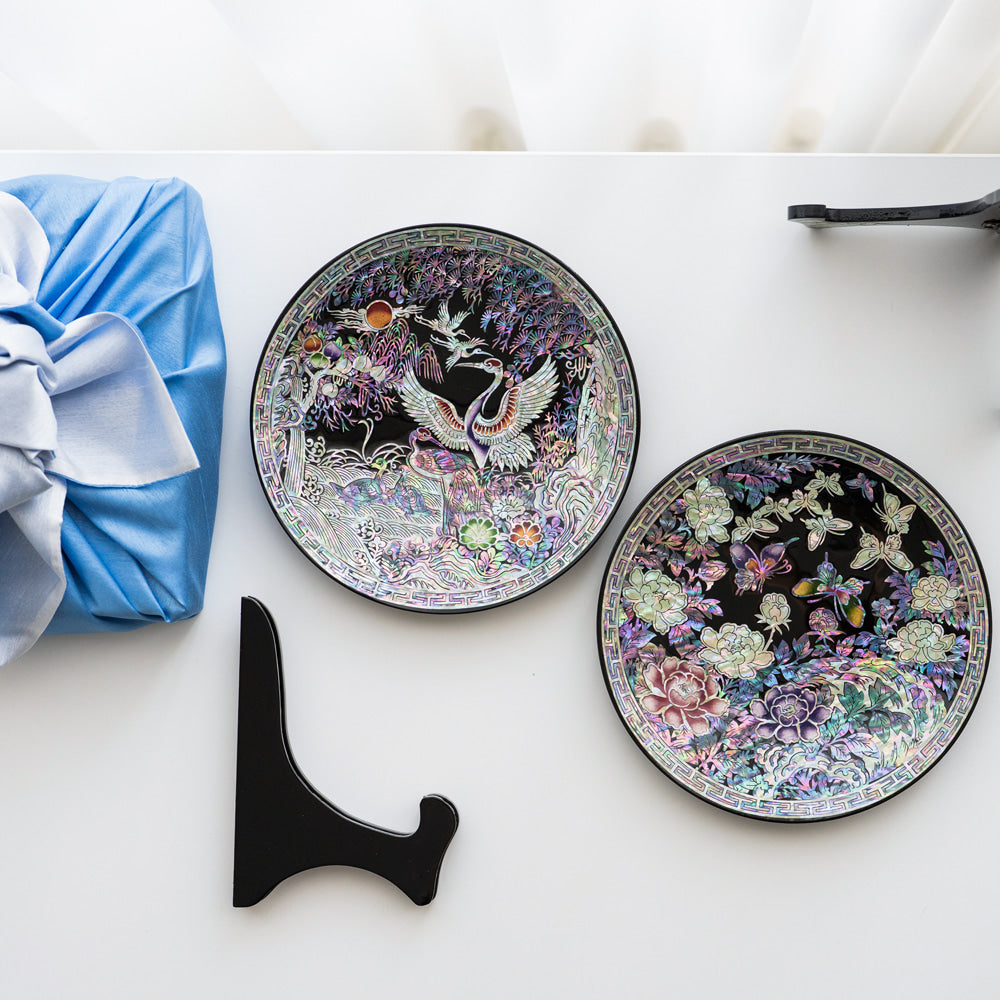 Najeon Chilgi Mother of Pearl Plate & Tray — Pine & Crane - DE0038