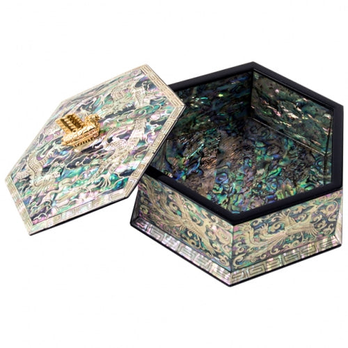 TurtleLine Mother of Pearl Hexagon Multi-Purpose Box