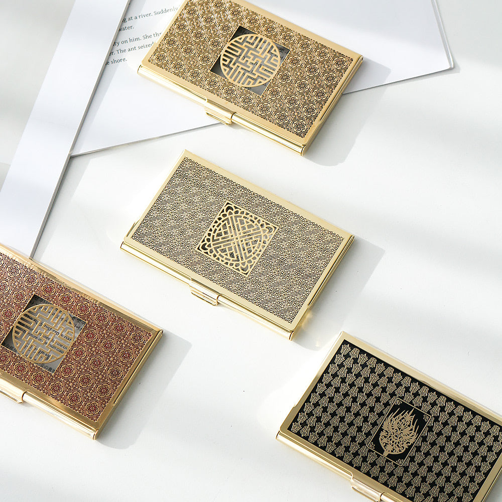 Premium Metal Glossy Gold Business Card Case