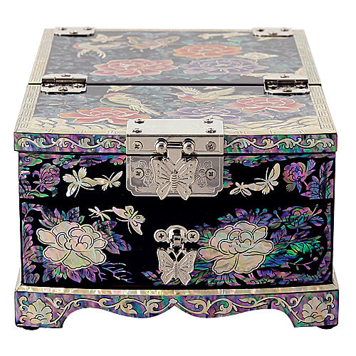 Peony 1-TierDrawer VanityJewelry Box (Black) Medium