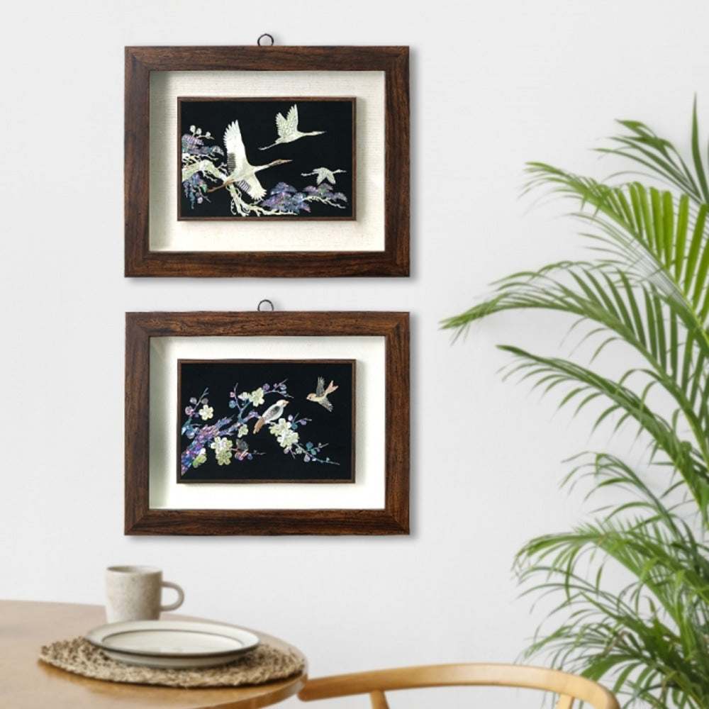 Premium Najeonchilgi Wall Mounted Mother of Pearl Frame Large (Whole-Shell) (Master Artisan Kim Sang-yun)