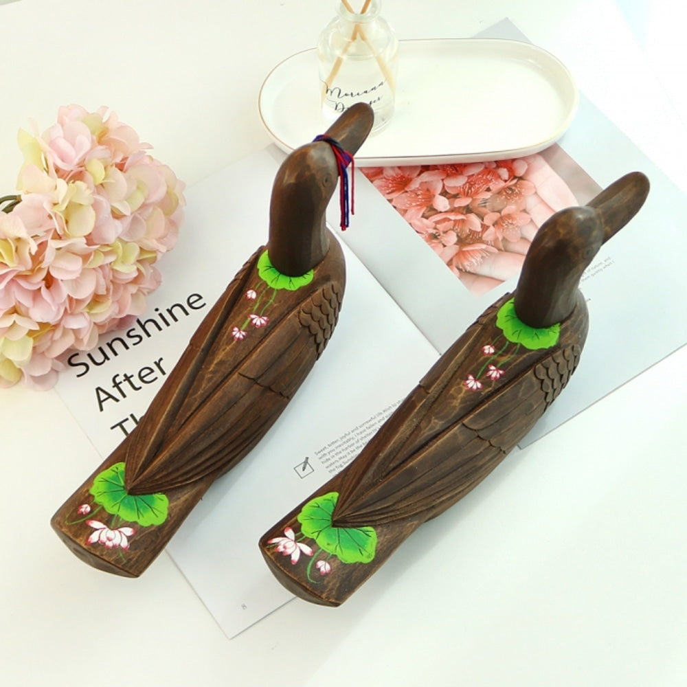 Wild Goose Wood Carved Set Lotus (Large) Wood Carved Box Wedding Pyebaek Box Wild Goose
