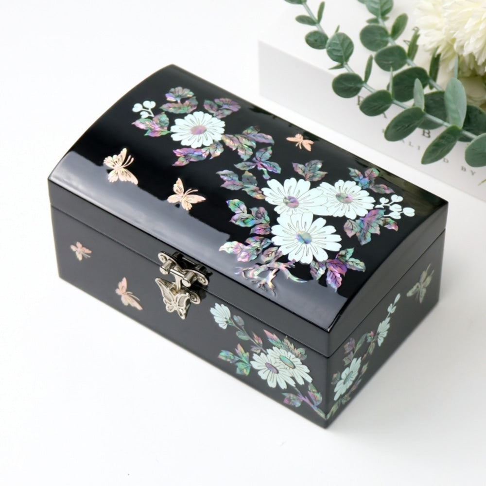 Premium Najeonchilgi Mother of Pearl Jewelry Box, 16 cm