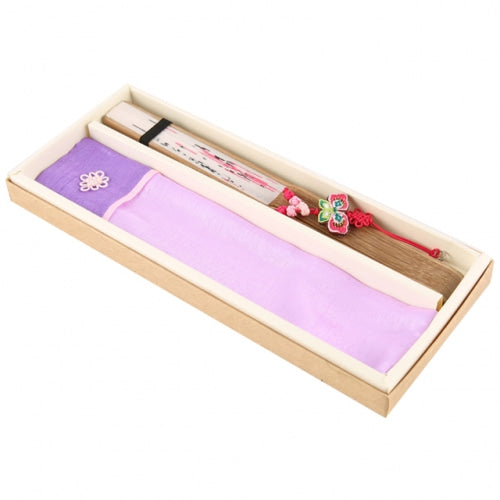 Silk & Ramie Hand Fan — Plum Blossom - FN0044