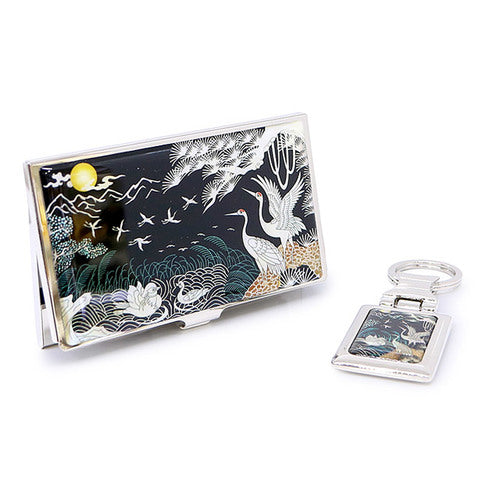 Najeon Chilgi Mother of Pearl Business Card Case Set — Pine & Crane - OF0159