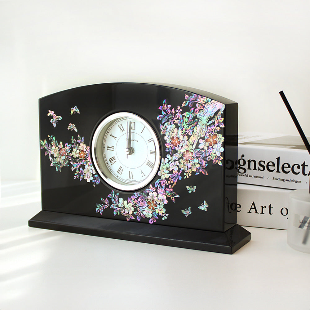 Najeonchilgi Plum Blossom Desk Dragon Mother of Pearl Clock