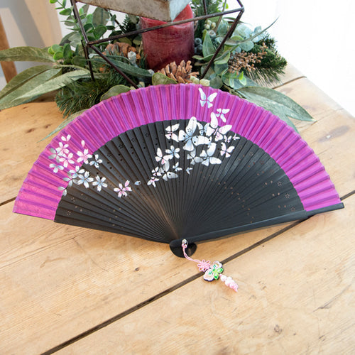 Silk & Ramie Hand Fan (Purple) - FN0061