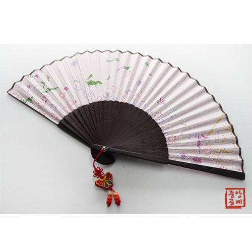 Silk & Ramie Hand Fan — Butterfly (Pink) - FN0053