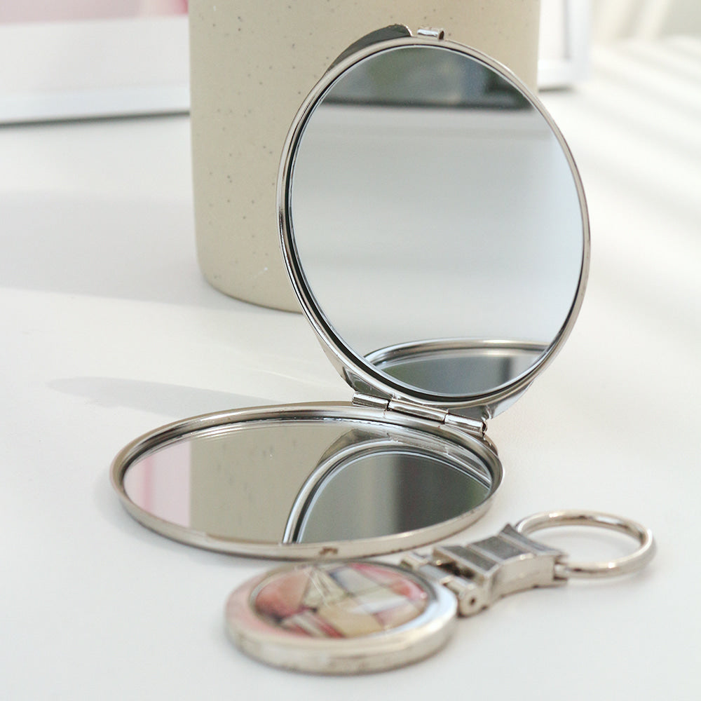 2-Piece Set: Najeon Hand Mirror Keyring Set (Jogakbo Patchwork)