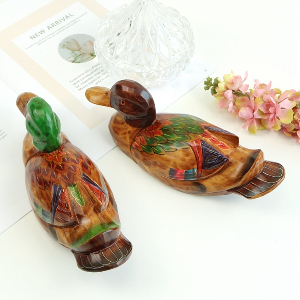 Traditional Wood Carved New Mandarin Duck Set (Large) Wood Carved Wedding Box Dragon Pyebaek
