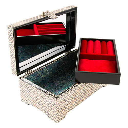 Seven Treasures (Chilbo) Square 2-Tier Najeonchilgi Jewelry Box, Small by Park In-ho