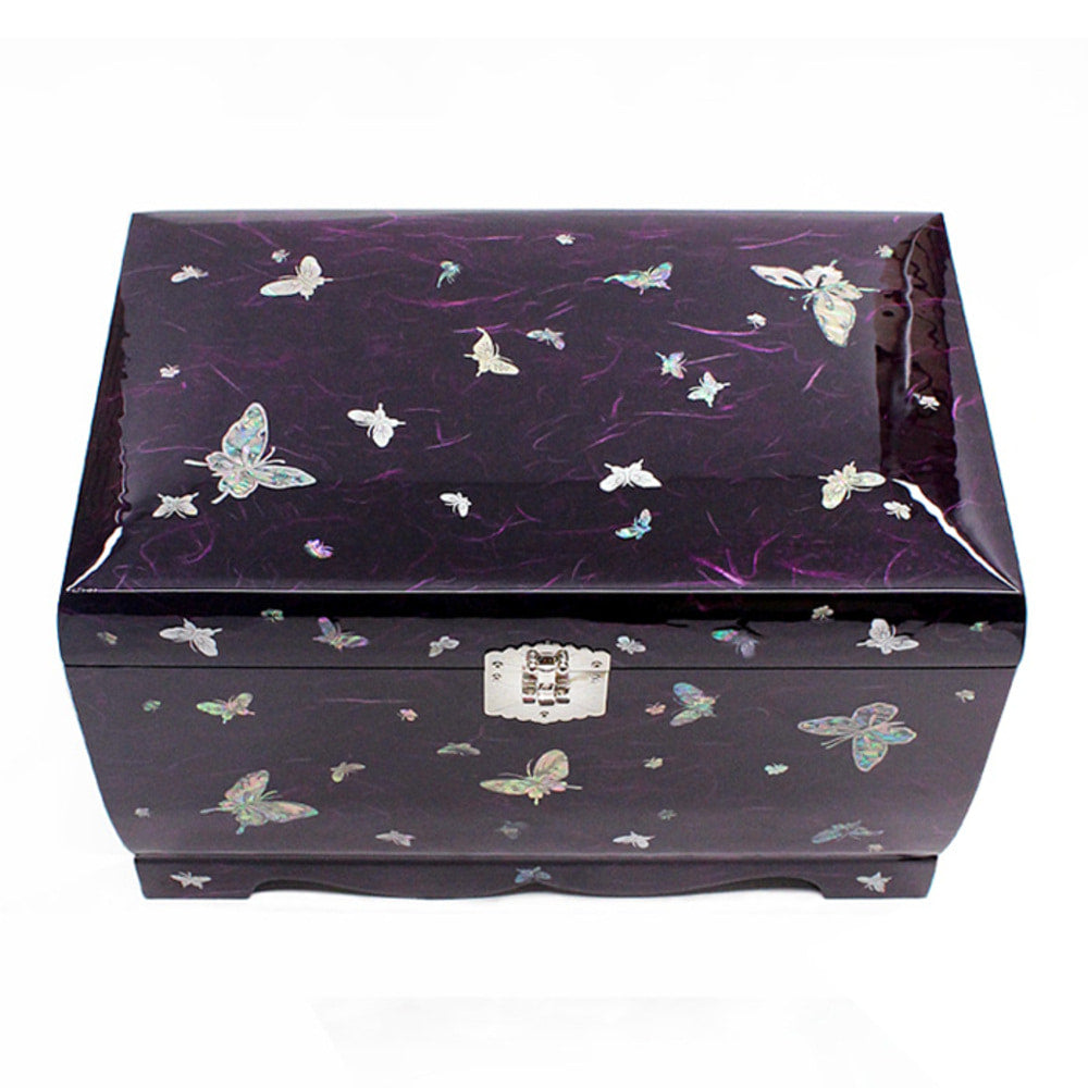 Hanji Mother of Pearl Butterfly Saju Wedding Box Najeon Jewelry Box (Purple)D Jewelry Box Yedan Wedding Gift Box