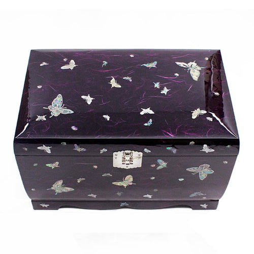 Hanji Mother of Pearl Butterfly Saju Wedding Box Najeon Jewelry Box (Purple)D Jewelry Box Yedan Wedding Gift Box