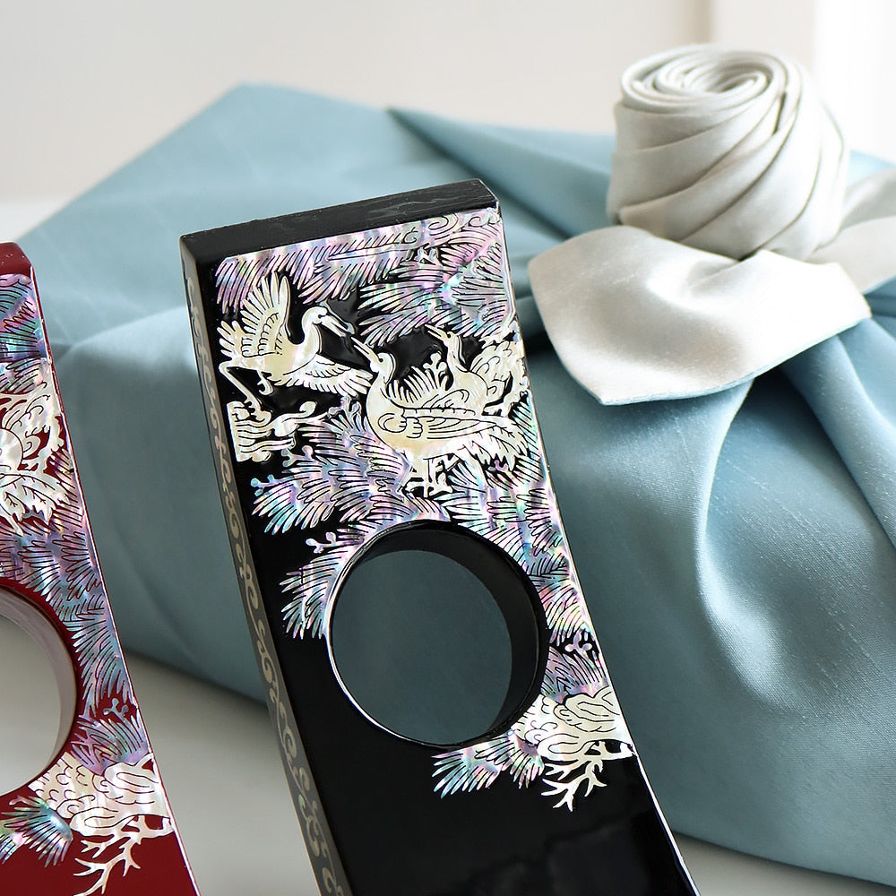 Premium Najeonchilgi Mother of Pearl Wine Holder Deluxe (Crane) (Master Artisan Jang Tae-bok)