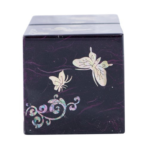 Hanji Butterfly Double LiddedJewelry Box (Purple) Small