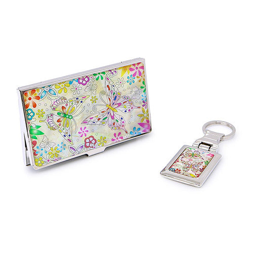 Najeon Chilgi Mother of Pearl Business Card Case Set — Butterfly - OF0151