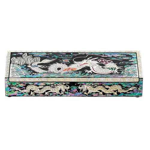 Najeon Chilgi Mother of Pearl Pen & Pencil Holder — Pine & Crane by 오명호 - OF0028
