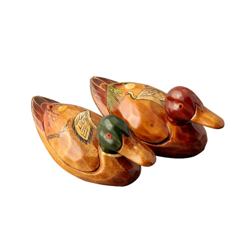 Wooden Mandarin Duck — Peony - DE0144