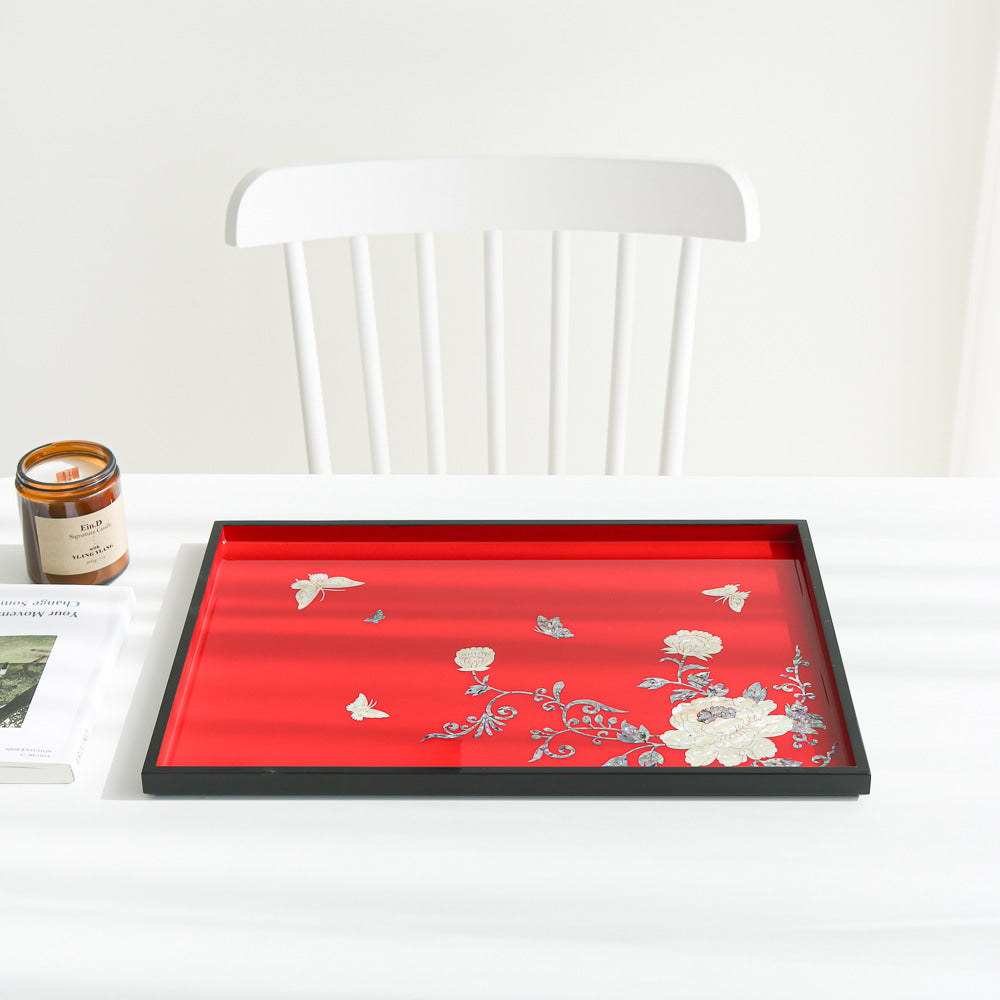 Najeonchilgi Peony of Wealth Mother of Pearl Tray (Large)
