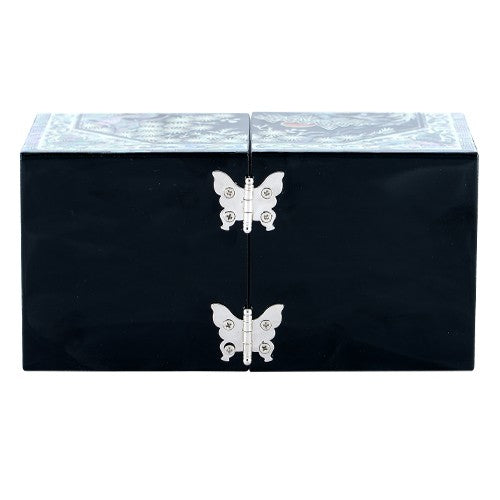 Crane & Pine OctagonalBorder Double LiddedJewelry Box (Black, Oh Myung - Ho)