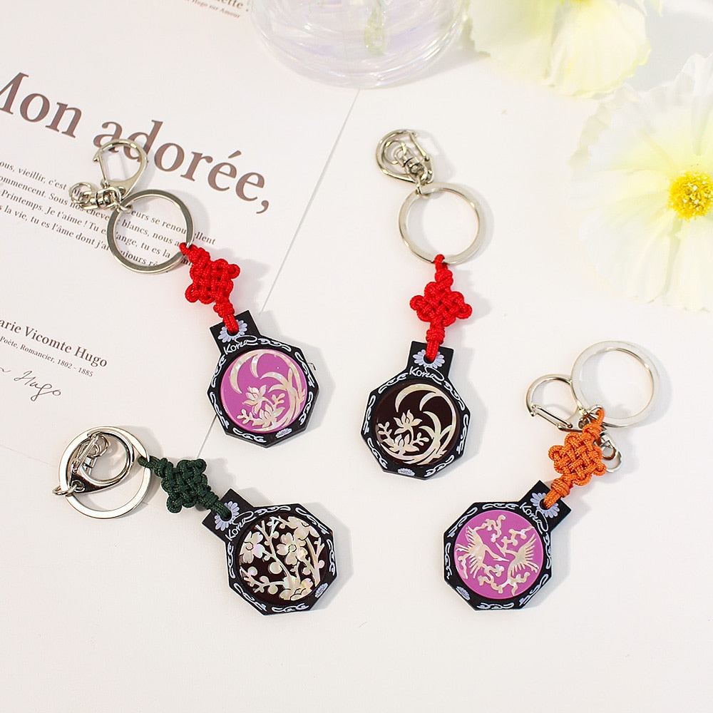 Traditional Mother of Pearl Octagonal Keyring Keyring &
