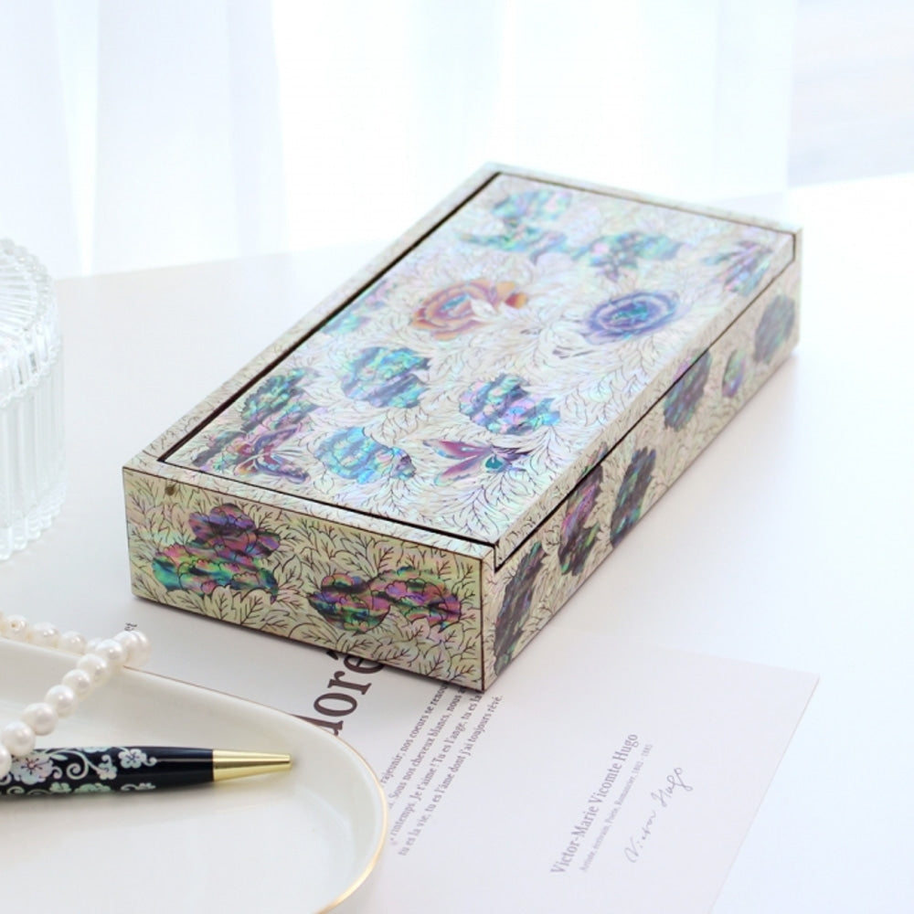 Najeon Peony & Butterfly Red Scholar's Box (Najeonchilgi)