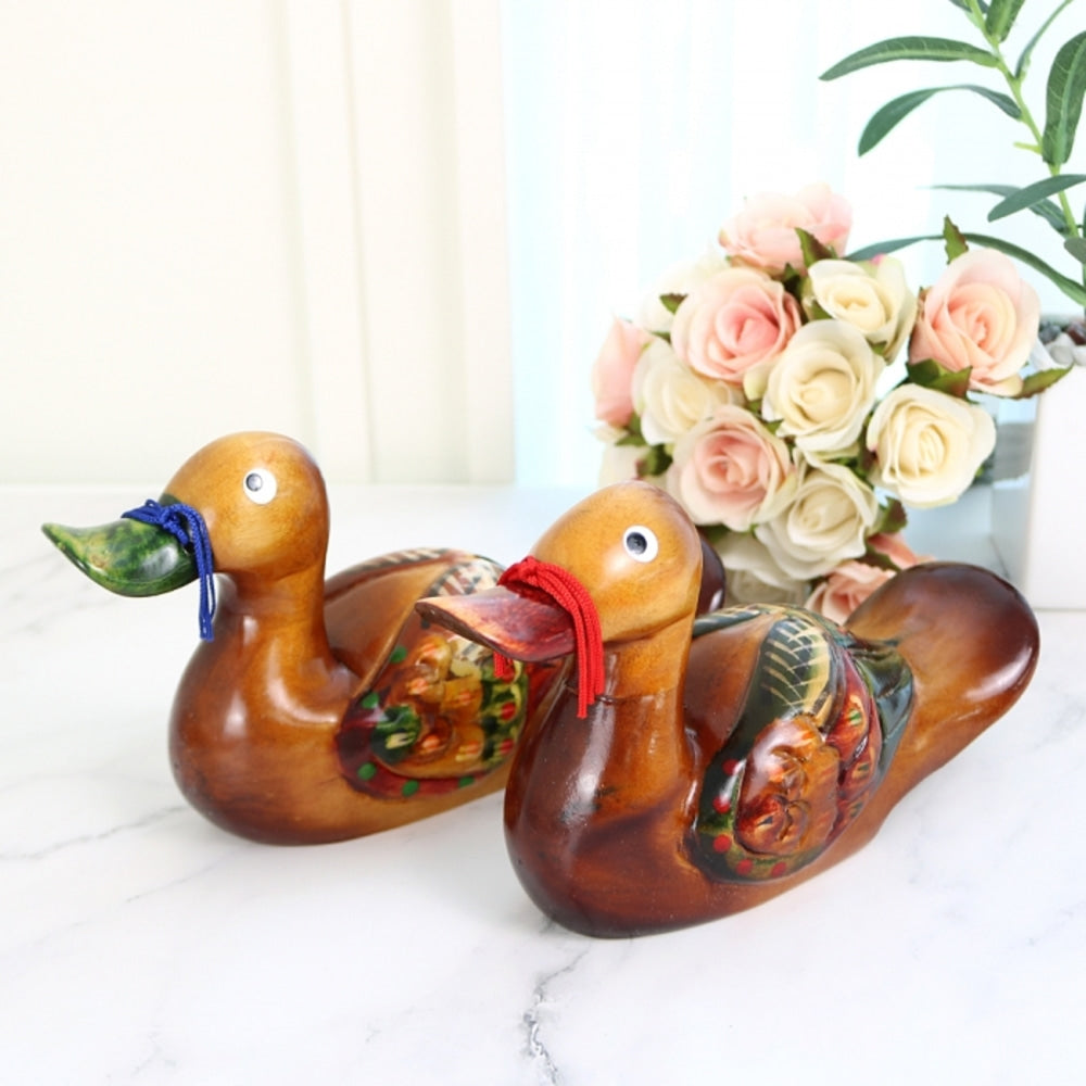 Wood Carved Mandarin Duck Set 3 Wood Carved Box Dragon Wedding Newlyweds