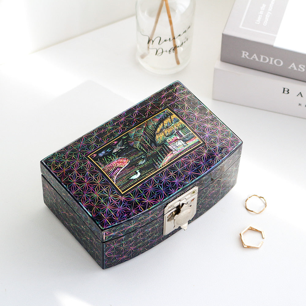 Premium Najeonchilgi Kkeuneumjil Inlay Chrysanthemum Mother of Pearl Jewelry Box (Master Artisan Jang Tae-bok)