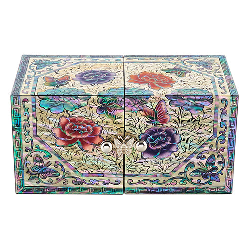 Peony OctagonalBorder Double LiddedJewelry Box (Medium, Small) - Oh Myung - Ho