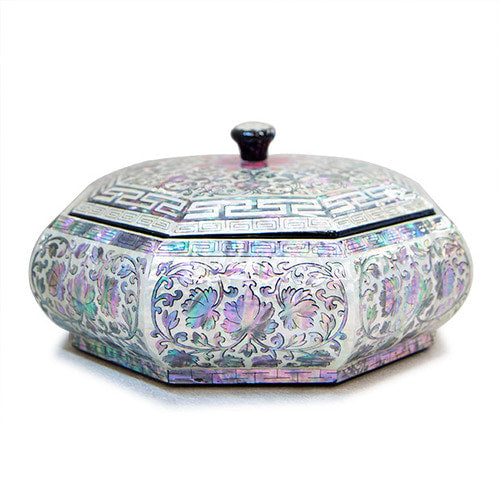 Premium Najeonchilgi Lacquerware Arabesque Octagonal 다용도 Mother of Pearl Jewelry Box - Jang Tae - Bok
