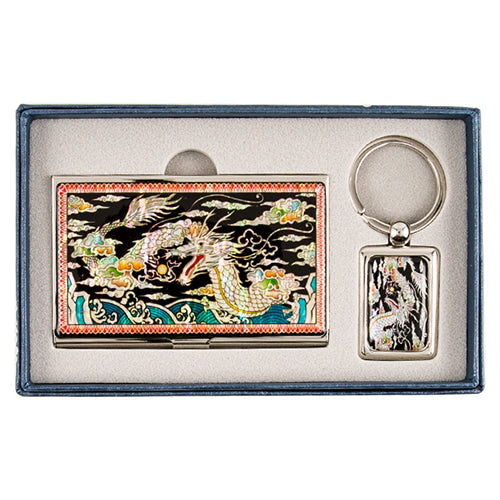 Najeon Chilgi Mother of Pearl Business Card Case Set — Dragon - OF0166