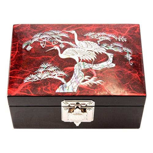 Hanji Straight Turtle 1-Tier Jewelry Box Large (Red/Blue/Purple)