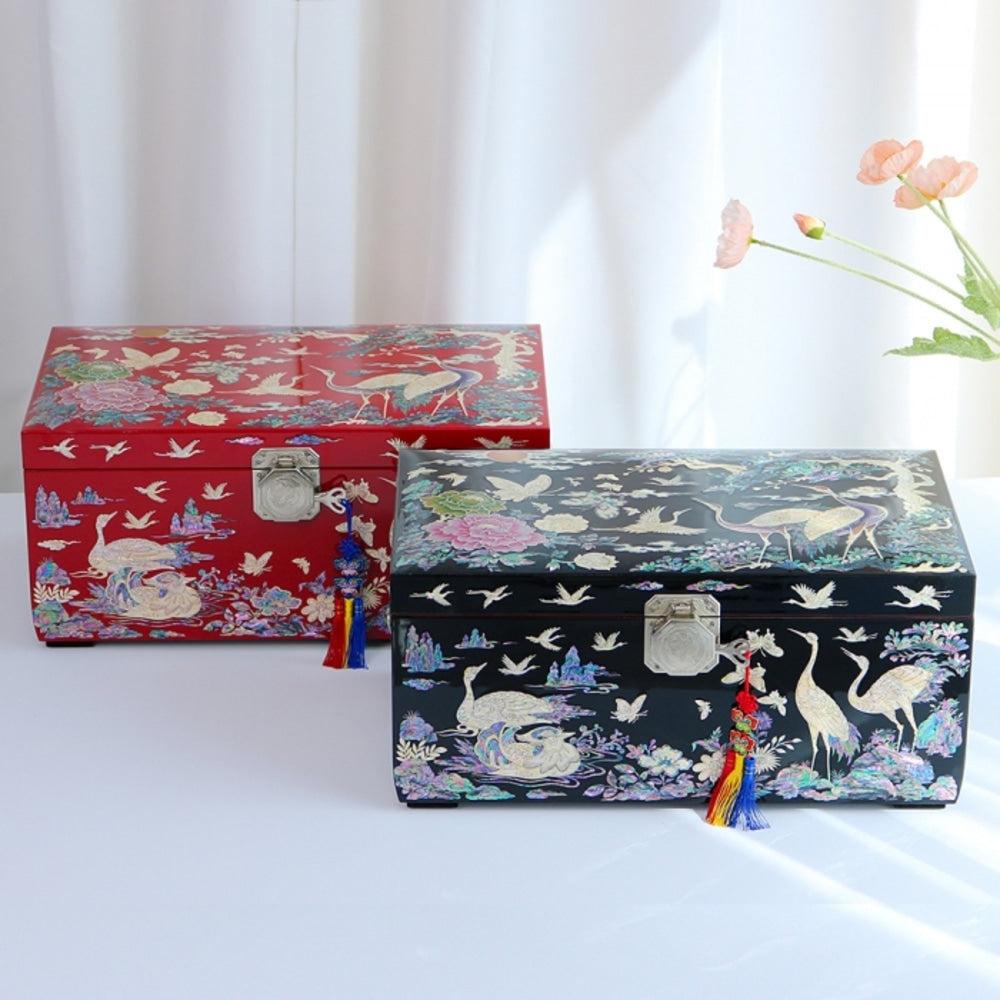 Masterpiece Najeonchilgi Mother of Pearl Peony Wedding Saju Jewelry Box Yedan Wedding Gift Box (Master Artisan Kim Young-man)