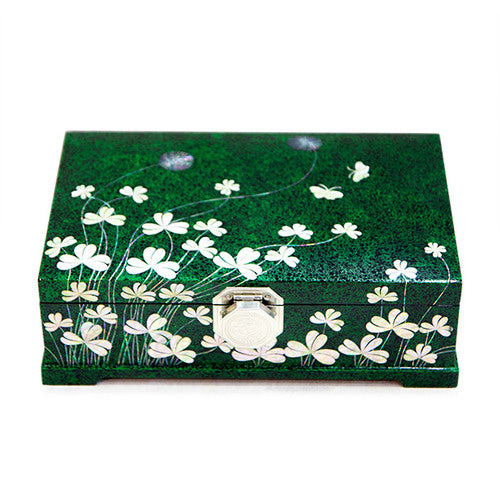 Premium Najeonchilgi lacquerware Vanity Mother of Pearl Jewelry Box Crane & Pine Pattern