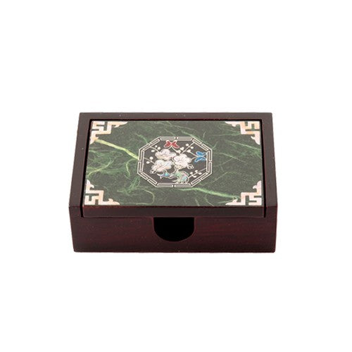 Najeon Chilgi Mother of Pearl Business Card Holder — Plum Blossom (Green) - OF0018