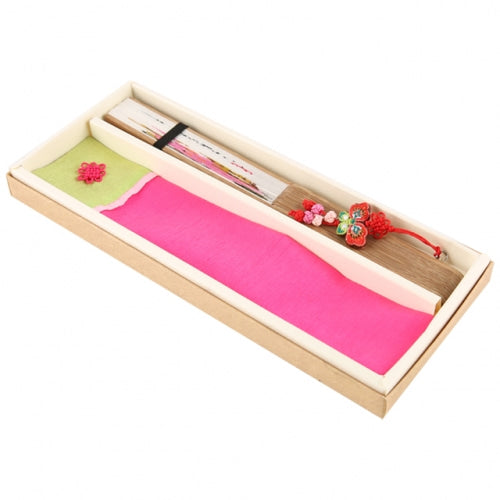 Silk & Ramie Hand Fan — Peony - FN0043