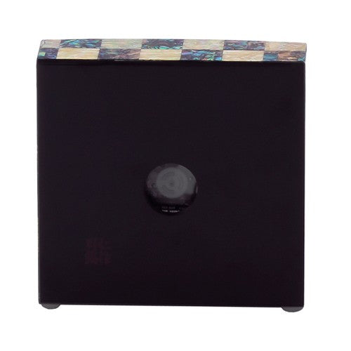 Premium Najeon Chilgi Mother of Pearl Desk Clock — Flowers & Butterflies (Blue Mother of Pearl) by Park In-ho - DE0128