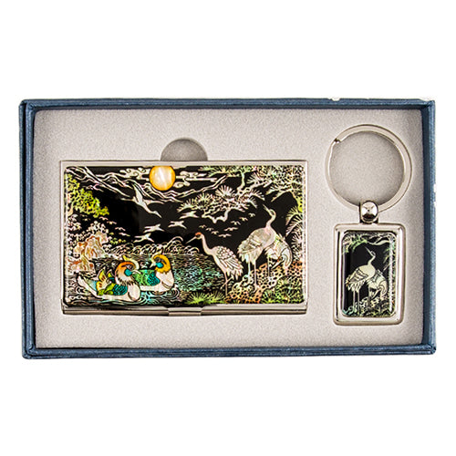 Najeon Chilgi Mother of Pearl Business Card Case Set — Pine & Crane - OF0167