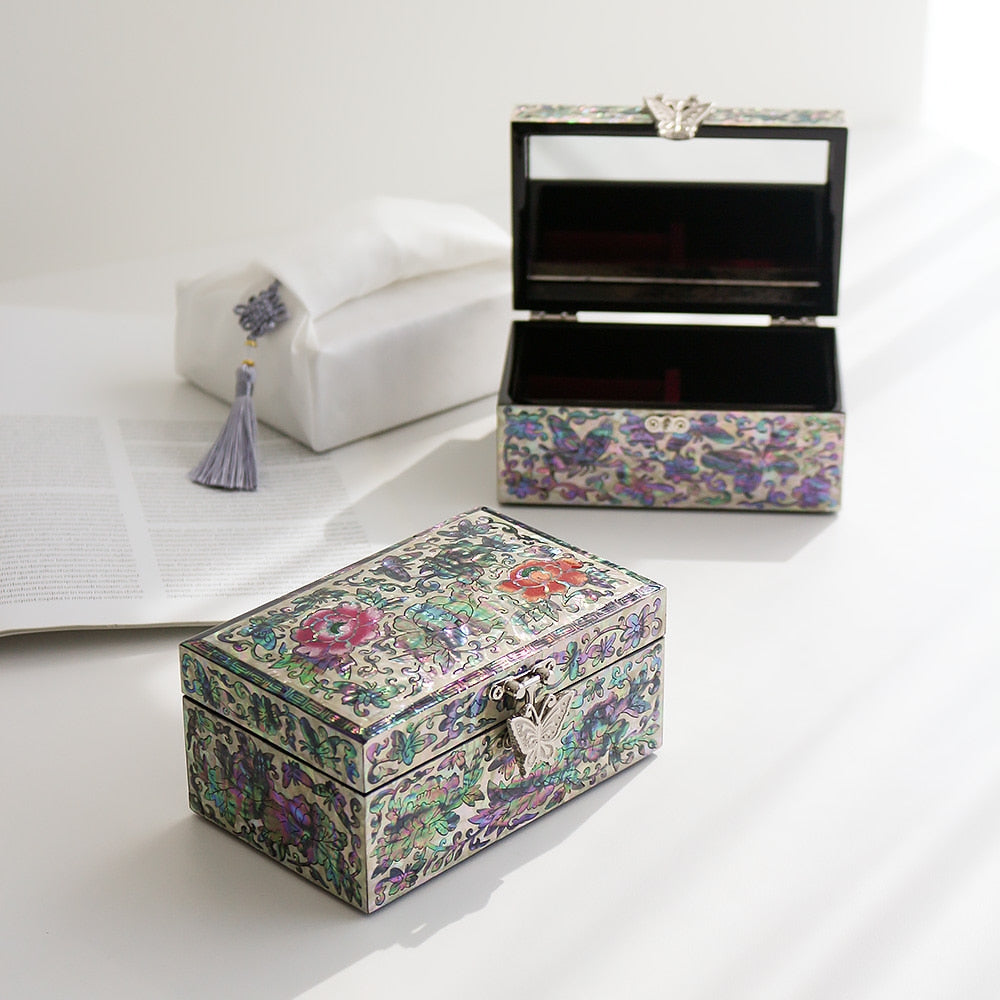 Najeonchilgi Painted Mini Mother of Pearl Jewelry Box 13., 5 cm