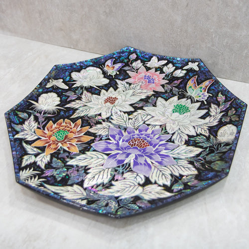 Najeon Chilgi Mother of Pearl Plate & Tray — Peony by Park In-ho - DE0048