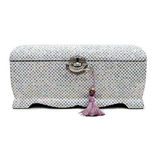 Premium Najeonchilgi lacquerware Peacock Bandaji Chest Drawer Mother of Pearl Jewelry Box (Extra Large, Black Red) - by Jang Tae-bok