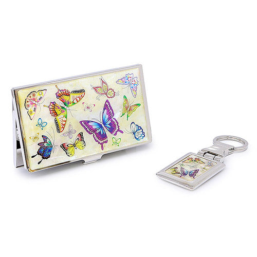 Najeon Chilgi Mother of Pearl Business Card Case Set — Butterfly - OF0153