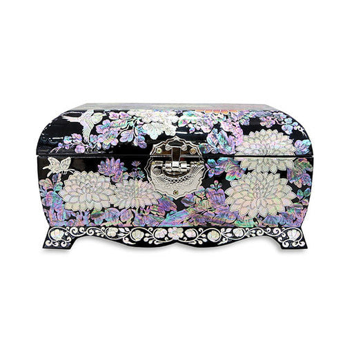 Hydrangea 2-Tier Left Jewelry Box (Black)- by Park In-ho