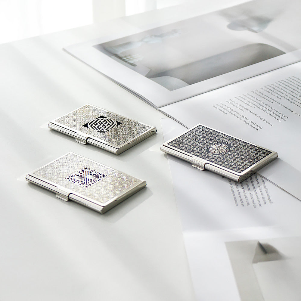 Premium Metal Glossy Silver Business Card Case