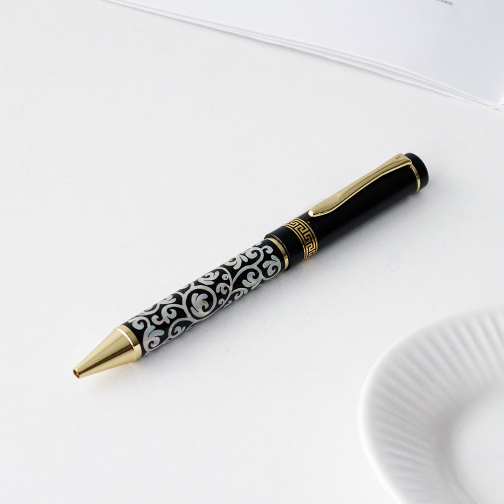 Najeonchilgi Lattice Arabesque Mother of Pearl Pen Black (Lower Inlay)
