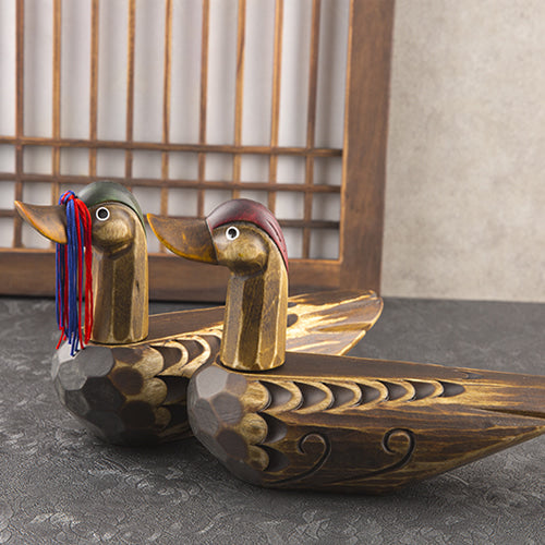 Large Wooden Mandarin Duck - DE0136