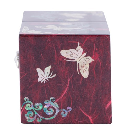 Hanji Butterfly Double LiddedJewelry Box (Red) - Oh Myung - Ho Medium