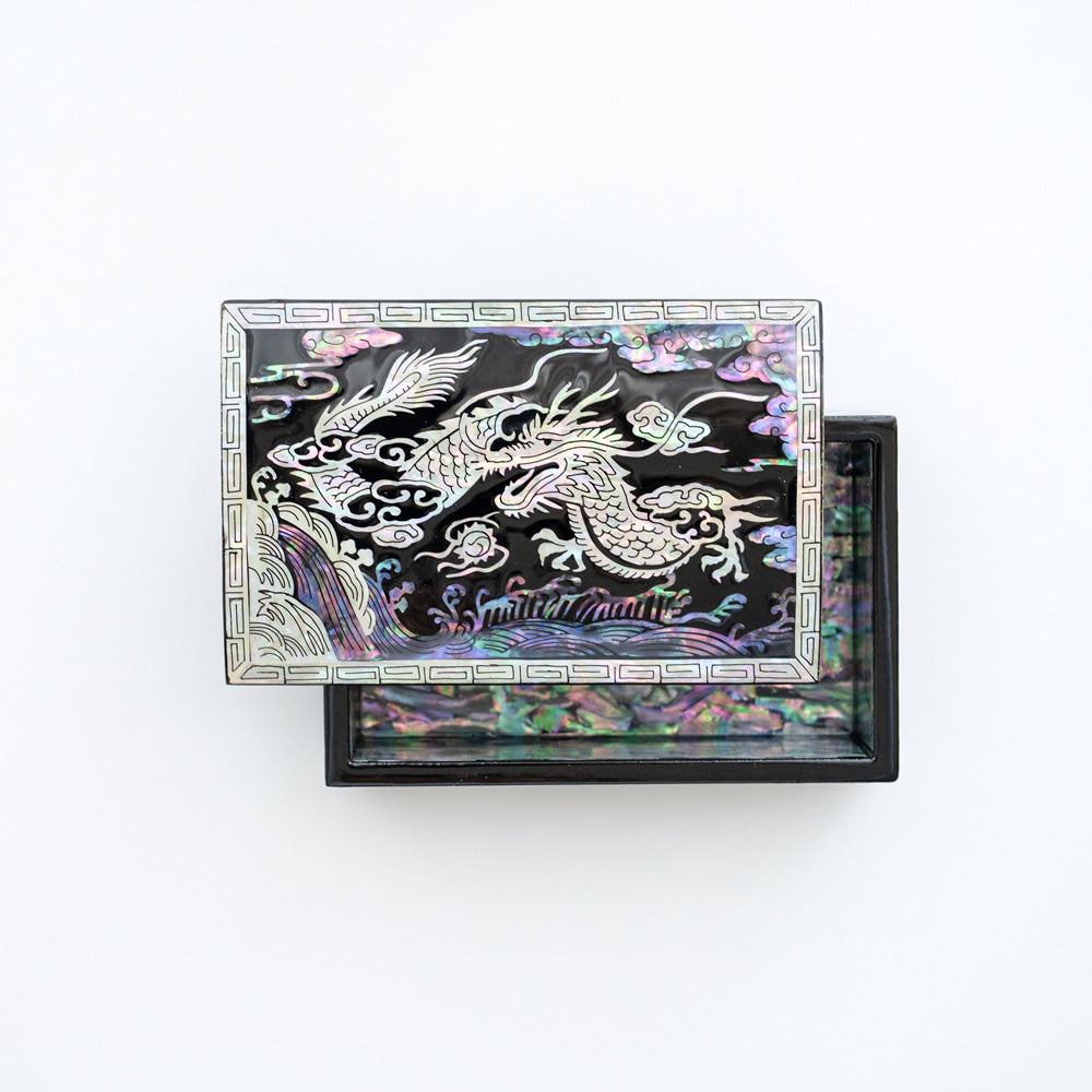 Najeon Chilgi Mother of Pearl Business Card Holder — Dragon by 오명호 - OF0023