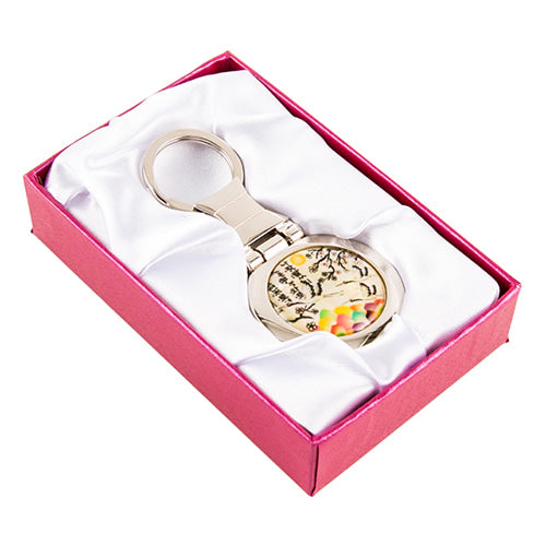 Keyring, Magnet & Hair Tie — Pine & Crane (White) - LV0244